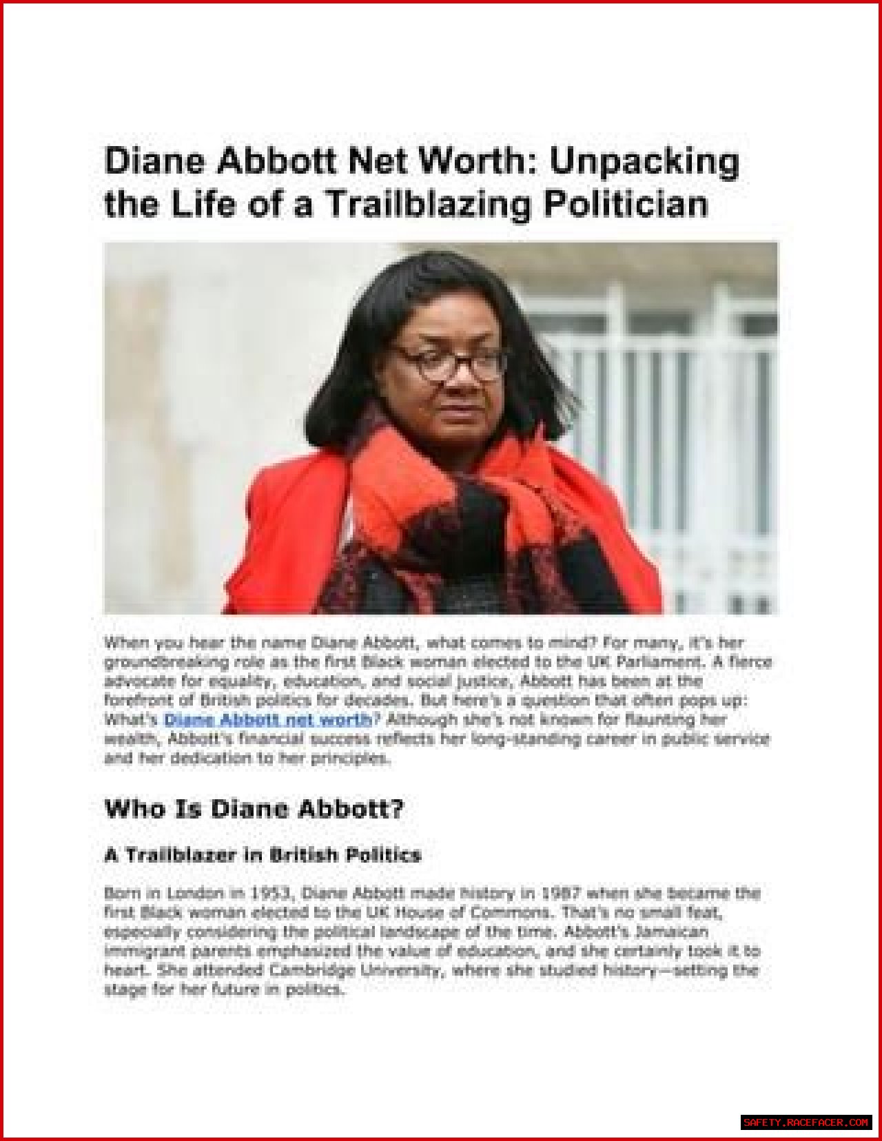 Trailblazing Politician With Groundbreaking Insights